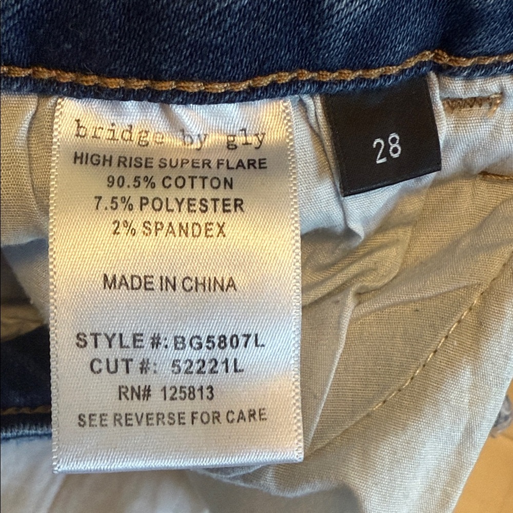 Blue Flare Jeans with Star Accents - Picture 5 of 9